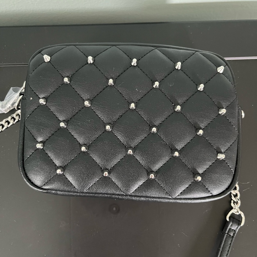 Black Quilted Studded Women's Bag